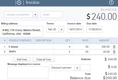 Create invoices with QuickBooks plugin