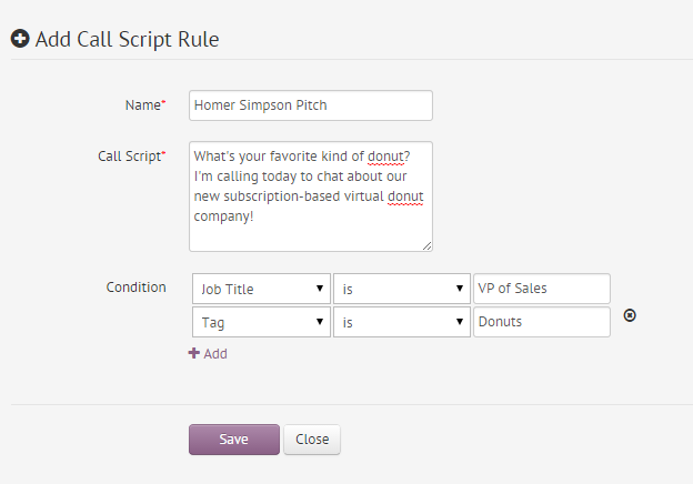 Sample Call Script Rules