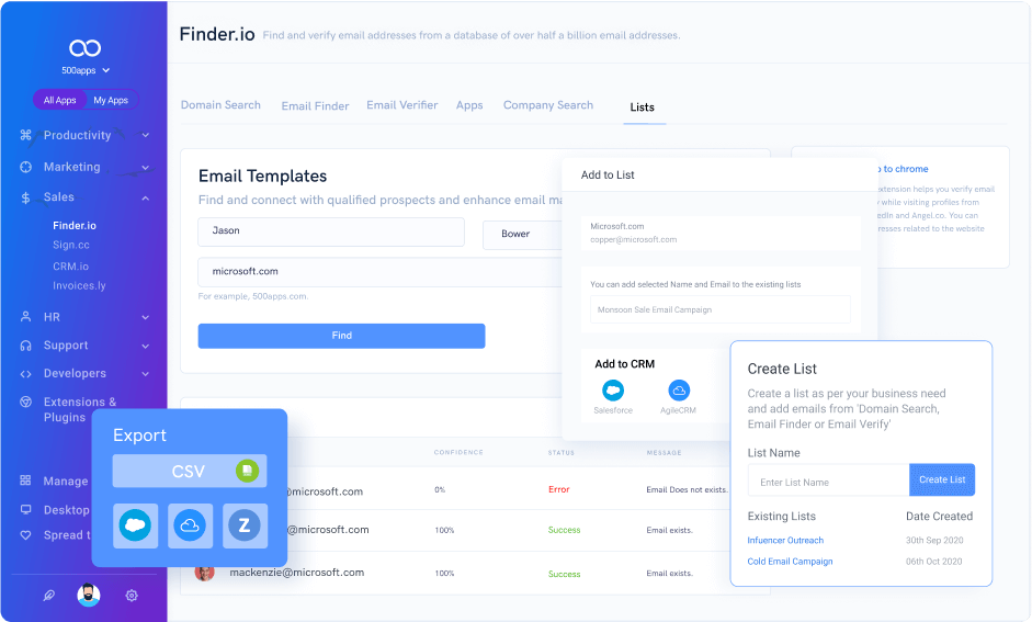 Finder.io Find and verify leads from a database of over 430 million ...