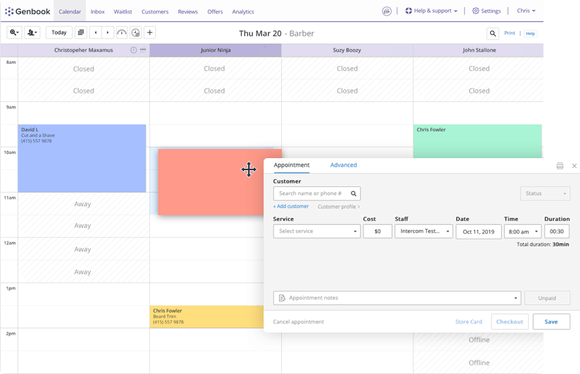 Genbook dashboard