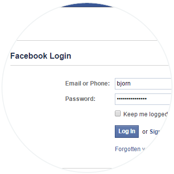 Login to facebook