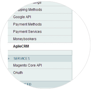 Click Agile CRM in the menu