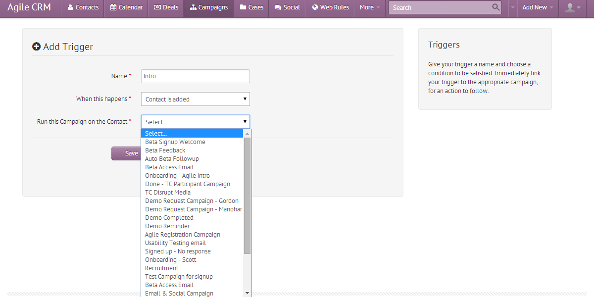 Support - Agile CRM